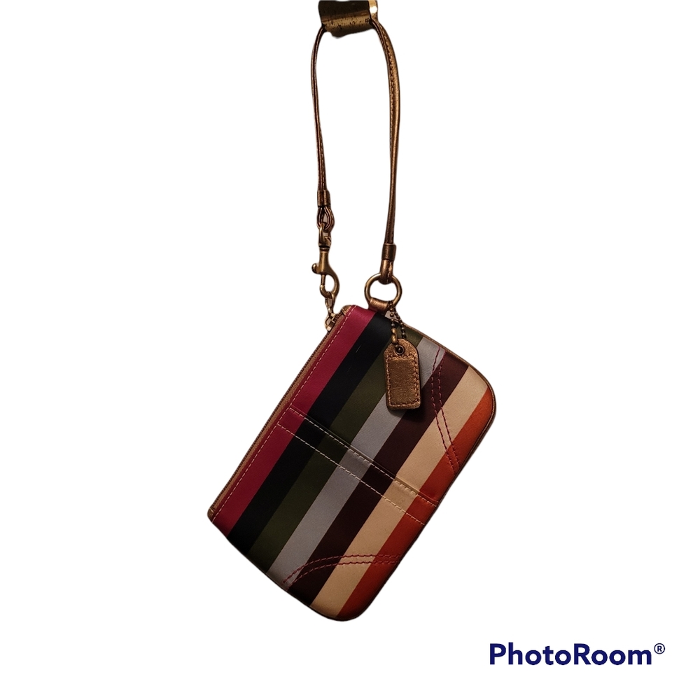 Coach Hampton Legacy Multicolor Wristlet Authentic - image 1